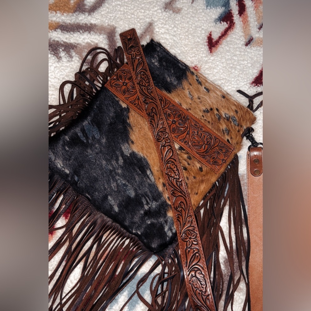 American Darling Fringe Cowhide Crossbody bag